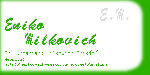 eniko milkovich business card